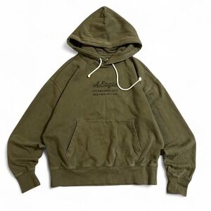 American Eagle Men's Olive Green Relaxed Fit Pullover Hoodie Size Medium